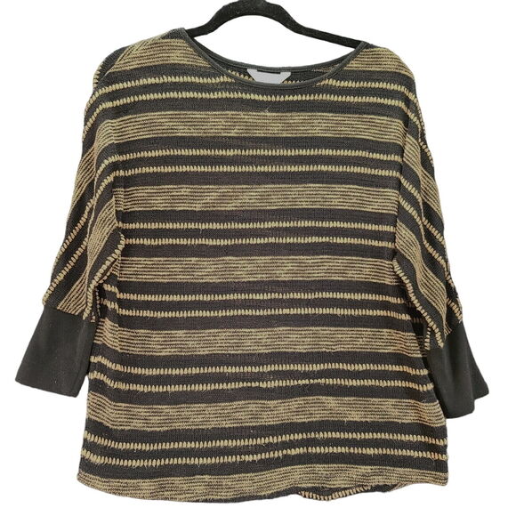 Charming Charlie Womens Top Multi-Color Size Small 3/4 Sleeve Pullover Striped - Picture 1 of 12